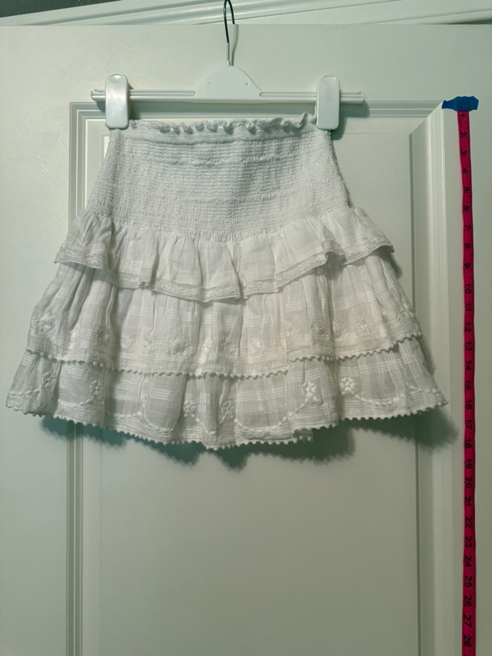 LoveShackFancy White Mini Skirt Size Small - Picture 3 of 5